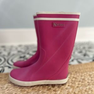 Girls Aigle Rain Boot Sz 2.5 (EU 34) in Pink